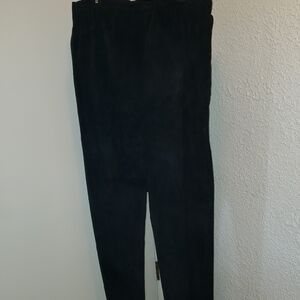 Women's Elegant Black Suede Pants